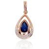 Diamond Sky Jewelry Auksinis pakabukas su deimantais ir safyrais „Royal III“