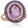 Diamond Sky Jewelry Auksinis žiedas su cirkoniais ir ametistais „Morrigan XIV“