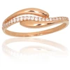 Diamond Sky Jewelry Auksinis žiedas su cirkoniais „Elegantiška Banga“
