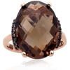 Diamond Sky Jewelry Auksinis žiedas su cirkoniais ir kvarcu „Royal Quartz IV“