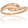Diamond Sky Jewelry Auksinis žiedas su cirkoniais „Elegantiška Banga“
