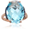 Diamond Sky Jewelry Auksinis žiedas su cirkoniais ir topazais „Karališkas Topazas VII“