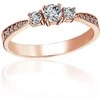 Diamond Sky Jewelry Auksinis žiedas su cirkoniais „Trys Kibirkštys“