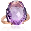Diamond Sky Jewelry Auksinis žiedas su cirkoniais ir ametistais „Karališkas Ametistas III“