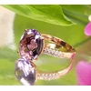 Diamond Sky Jewelry Auksinis žiedas su cirkoniais ir ametistais „Karališkas Ametistas IV“