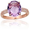 Diamond Sky Jewelry Auksinis žiedas su cirkoniais ir ametistais „Karališkas Ametistas IV“