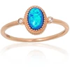 Diamond Sky Jewelry Auksinis žiedas su cirkoniais ir opalitu „Masterpiece“