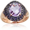 Diamond Sky Jewelry Auksinis žiedas su cirkoniais ir ametistais „Morrigan III“