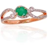 Diamond Sky Jewelry Auksinis žiedas su deimantais ir smaragdais „Je t'aime“