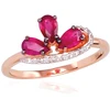 Diamond Sky Jewelry Auksinis žiedas su deimantais ir rubinais „Imperatoriaus Karūna II“