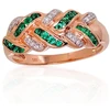 Diamond Sky Jewelry Auksinis žiedas su deimantais ir smaragdais „Aukso Raštas XI“