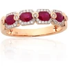 Diamond Sky Jewelry Auksinis žiedas su deimantais ir rubinais „Crimson Bloom“