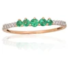 Diamond Sky Jewelry Auksinis žiedas su deimantais ir smaragdais „Damaris III“