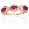 Diamond Sky Jewelry Auksinis žiedas su deimantais ir rubinais „Atėnė XI“