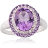 Diamond Sky Jewelry Auksinis žiedas su deimantais ir ametistais „Ametisto Didybė“