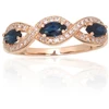Diamond Sky Jewelry Auksinis žiedas su deimantais ir safyrais „Atėnė XII“