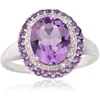 Diamond Sky Jewelry Auksinis žiedas su deimantais ir ametistais „Ametisto Didybė“
