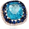 Diamond Sky Jewelry Auksinis žiedas su deimantais, topazais ir safyrais „Imperial Topaz“