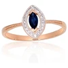 Diamond Sky Jewelry Auksinis žiedas su deimantais ir safyrais „Aleksandrija IV“