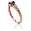 Diamond Sky Jewelry Auksinis žiedas su deimantais ir safyrais „Misa II“