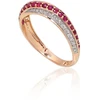 Diamond Sky Jewelry Auksinis žiedas su deimantais ir rubinais „Roxana IV“