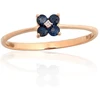 Diamond Sky Jewelry Auksinis žiedas su deimantais ir safyrais „Vidurnakčio Žiedas“