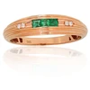 Diamond Sky Jewelry Auksinis žiedas su deimantais ir smaragdais „Odette III“