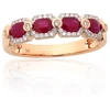 Diamond Sky Jewelry Auksinis žiedas su deimantais ir rubinais „Crimson Bloom“