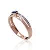 Diamond Sky Jewelry Auksinis žiedas su deimantais ir safyrais „Dangaus Dovana V“