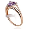 Diamond Sky Jewelry Auksinis žiedas su deimantais ir ametistais „Princess III“