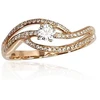 Diamond Sky Jewelry Auksinis žiedas su deimantais „Auksinė Banga VI“