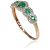 Diamond Sky Jewelry Auksinis žiedas su deimantais ir smaragdais „Jenny VIII“