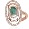 Diamond Sky Jewelry Auksinis žiedas su deimantais ir smaragdais „Emma II“