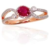 Diamond Sky Jewelry Auksinis žiedas su deimantais ir rubinais „Je t'aime II“