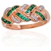 Diamond Sky Jewelry Auksinis žiedas su deimantais ir smaragdais „Aukso Raštas XI“