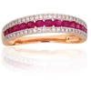 Diamond Sky Jewelry Auksinis žiedas su deimantais ir rubinais „Kamelija XI“