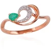 Diamond Sky Jewelry Auksinis žiedas su deimantais ir smaragdais „Grotex III“