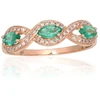 Diamond Sky Jewelry Auksinis žiedas su deimantais ir smaragdais „Atėnė X“