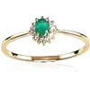 Diamond Sky Jewelry Auksinis žiedas su deimantais ir smaragdais „Ferro VIII“