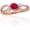Diamond Sky Jewelry Auksinis žiedas su deimantais ir rubinais „Je t'aime II“
