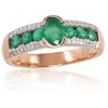 Diamond Sky Jewelry Auksinis žiedas su deimantais ir smaragdais „Eternity II“