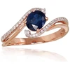 Diamond Sky Jewelry Auksinis žiedas su deimantais ir safyrais „Kometa XI“