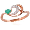 Diamond Sky Jewelry Auksinis žiedas su deimantais ir smaragdais „Grotex III“