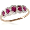 Diamond Sky Jewelry Auksinis žiedas su deimantais ir rubinais „Jenny II“