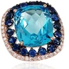 Diamond Sky Jewelry Auksinis žiedas su deimantais, topazais ir safyrais „Imperial Topaz“
