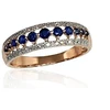 Diamond Sky Jewelry Auksinis žiedas su deimantais ir safyrais „Kamelija III“