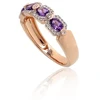 Diamond Sky Jewelry Auksinis žiedas su deimantais ir ametistais „Žvaigždžių Karūna“