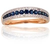 Diamond Sky Jewelry Auksinis žiedas su deimantais ir safyrais „Kamelija X“