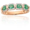 Diamond Sky Jewelry Auksinis žiedas su deimantais ir smaragdais „Smaragdo Gralis“