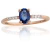 Diamond Sky Jewelry Auksinis žiedas su deimantais ir safyrais „Grakštumas XIV“